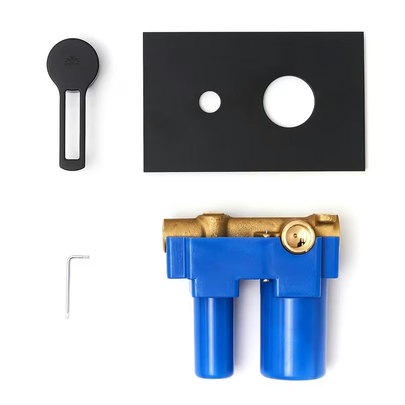 Podometna tuš i armatura za kad Paffoni Vallone u crnoj mat izvedbi s ručicom.