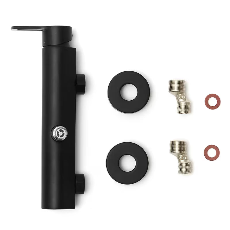 Stenska enoročna armatura za tuš Paffoni Vallone u mat crnoj završnoj obradi.