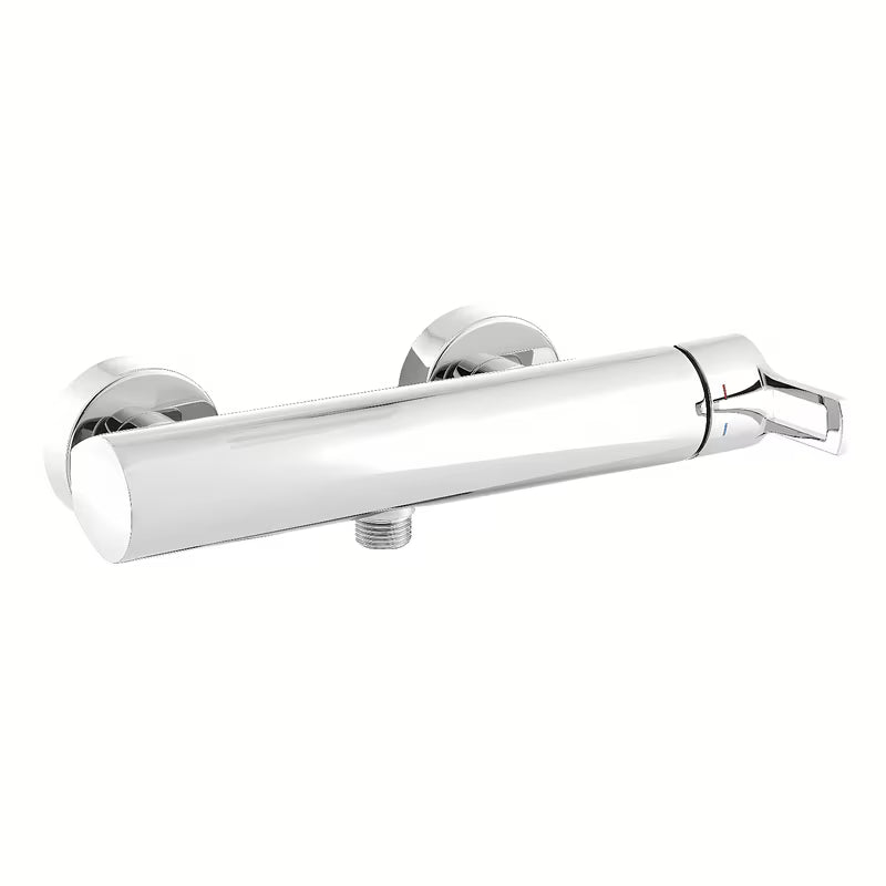 Kromirana enoročna stenska armatura za tuš Paffoni Vallone s mjedenim tijelom i otvorenom ručicom