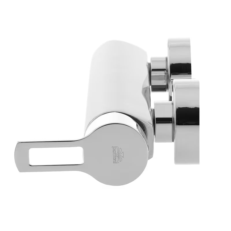 Kromirana enoročna stenska armatura za tuš Paffoni Vallone s mjedenim tijelom i otvorenom ručicom