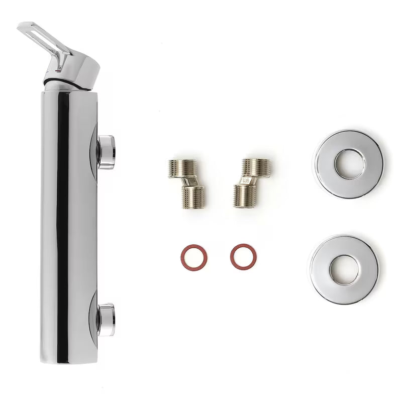 Kromirana enoročna stenska armatura za tuš Paffoni Vallone s mjedenim tijelom i otvorenom ručicom