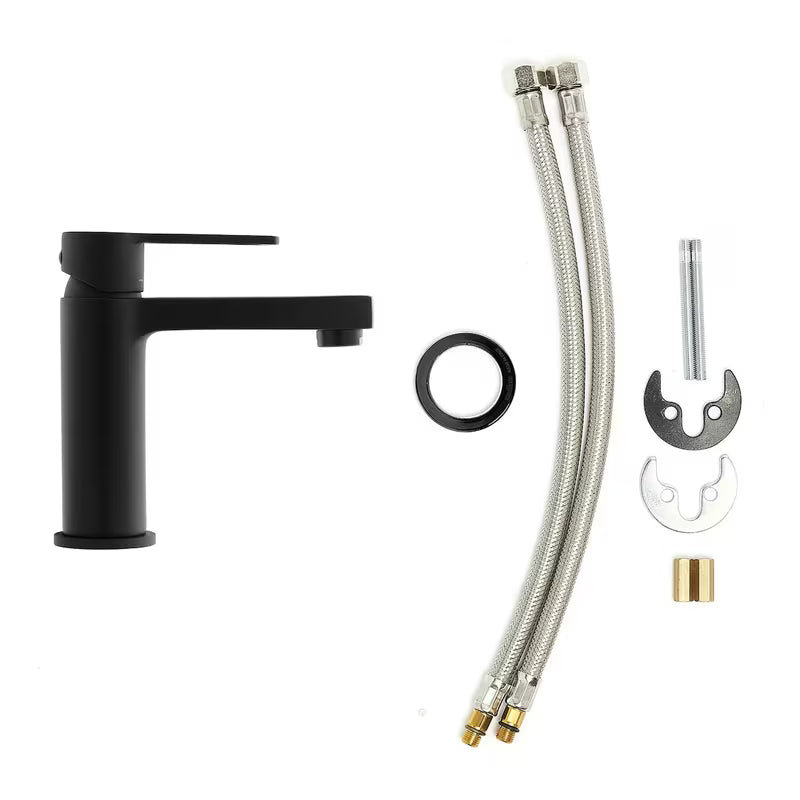 Crna mat miješalica za umivaonik enoročna Paffoni Vallone brez odtoka s otvorenom ručicom