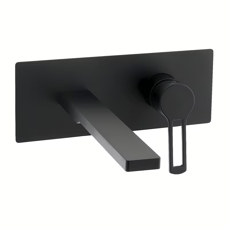 Podometna armatura za umivalnik Paffoni Vallone u crnoj mat izvedbi s mat površinom.