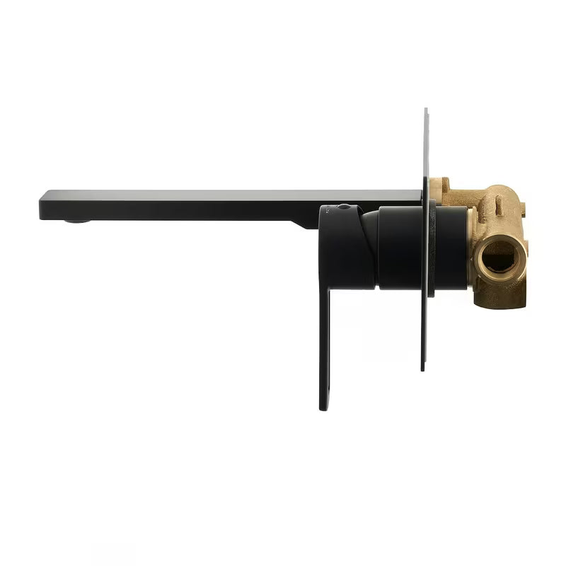 Podometna armatura za umivalnik Paffoni Vallone u crnoj mat izvedbi s mat površinom.