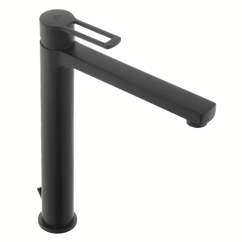 Visoka armatura za Umivalnik Paffoni Vallone u crnoj mat izvedbi s otvorenom ručicom