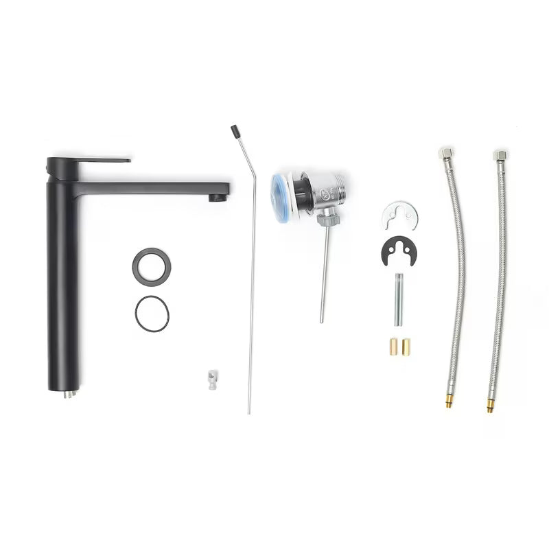 Visoka armatura za Umivalnik Paffoni Vallone u crnoj mat izvedbi s otvorenom ručicom