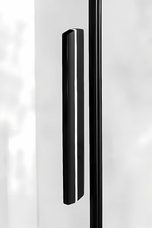 Drsno tuš vrata Polysan Altis Line 150 cm u sjajnoj crnoj boji s prozirnim staklom i ručkom