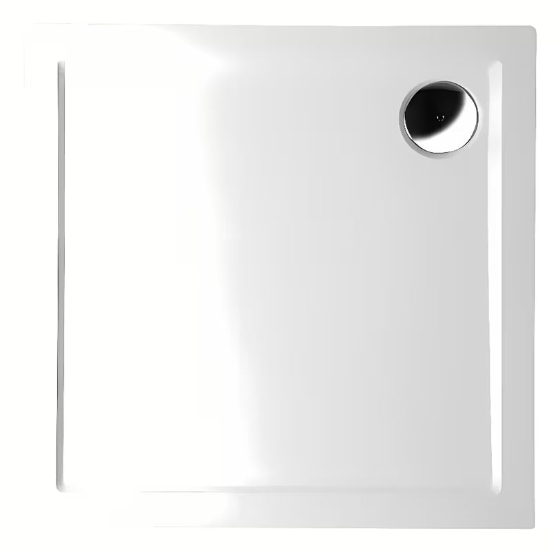 Bijela kvadratna tuš kad Polysan Aura 90x90 cm od lijevanog mramora s glatkom površinom