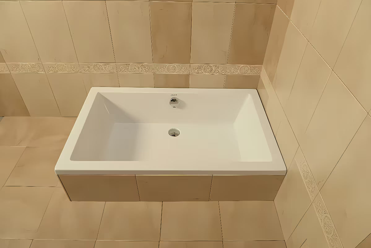 Bela tuš kad Polysan Deep 75x75 cm iz litega akrila s prelivno odprtino