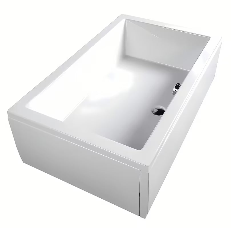 Bijela pravokotna tuš kad Polysan Deep od lijevanog akrilata Akripol s otvorom za preljev.