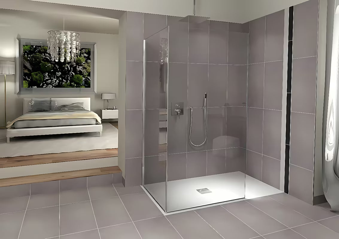 Bijela pravokotna tuš kad Polysan Flexia od lijevanog mramora 120x100 cm.