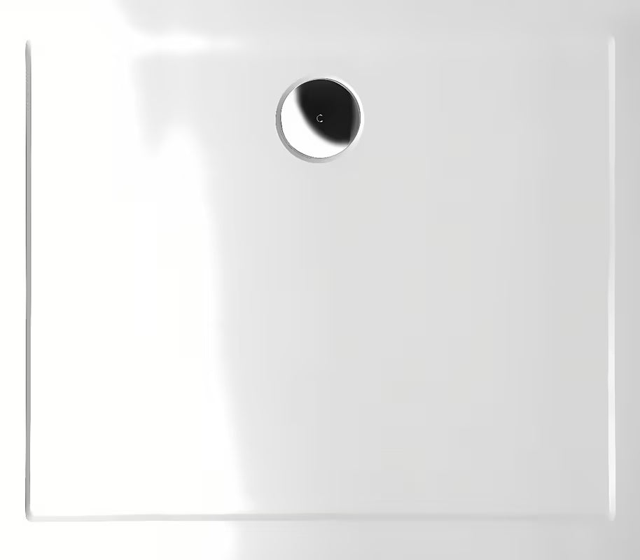 Bijela pravokotna tuš kad Polysan Karia od lijevanog mramora 80x70 cm