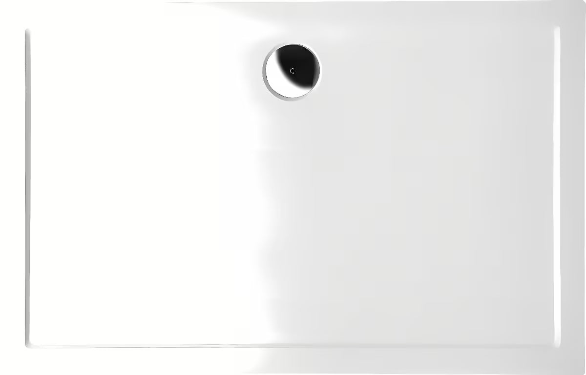 Bijeli pravokotna tuš kad Polysan Karia od lijevanog mramora 100x80 cm