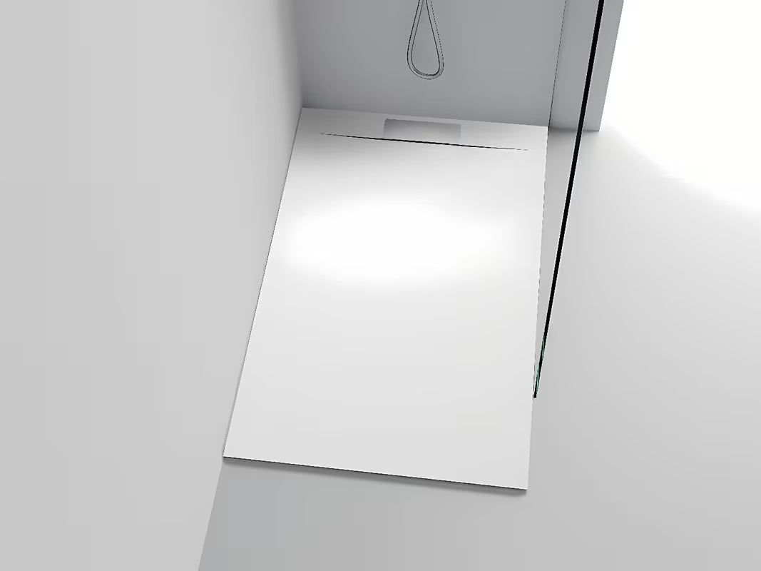 Bijela pravokotna tuš kad Polysan Kazuko 120x90 cm od lijevanog mramora, niskog profila