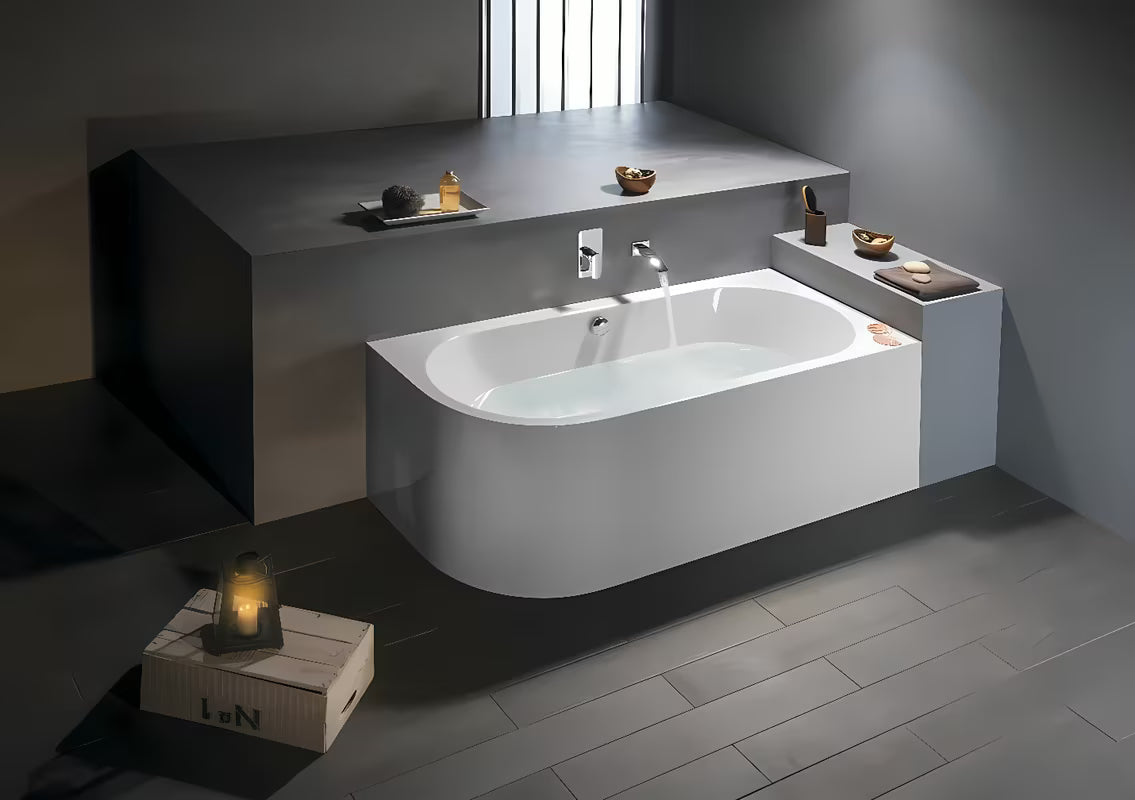 Samostoječi akrilna kada Polysan Monolith desna 180x75 cm s monolitnom oblogom