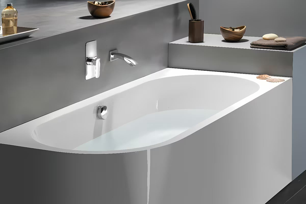 Samostoječi akrilna kada Polysan Monolith desna 180x75 cm s monolitnom oblogom