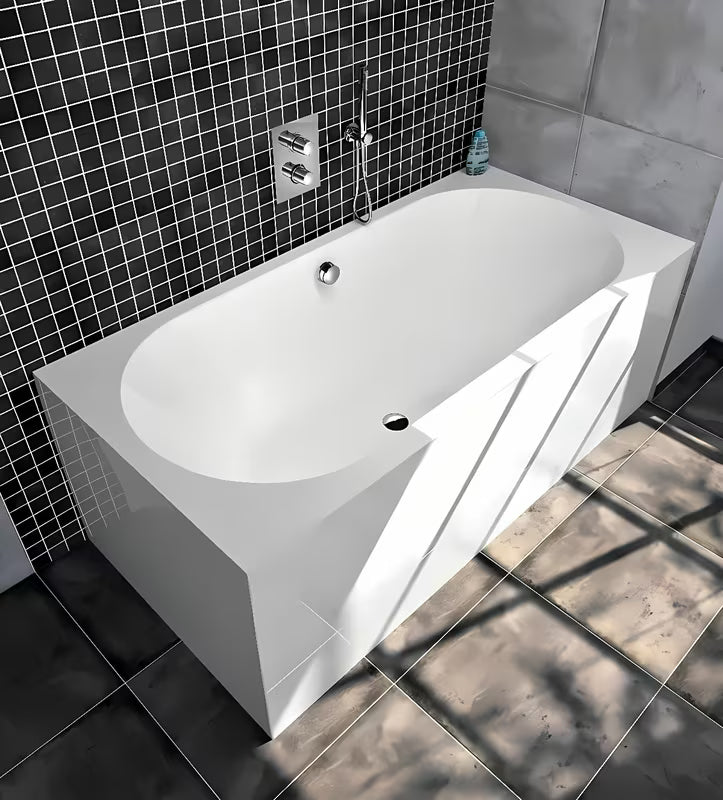 Samostoječi akrilna kada Polysan Monolith desna kotna u bijeloj boji, 170x75 cm.