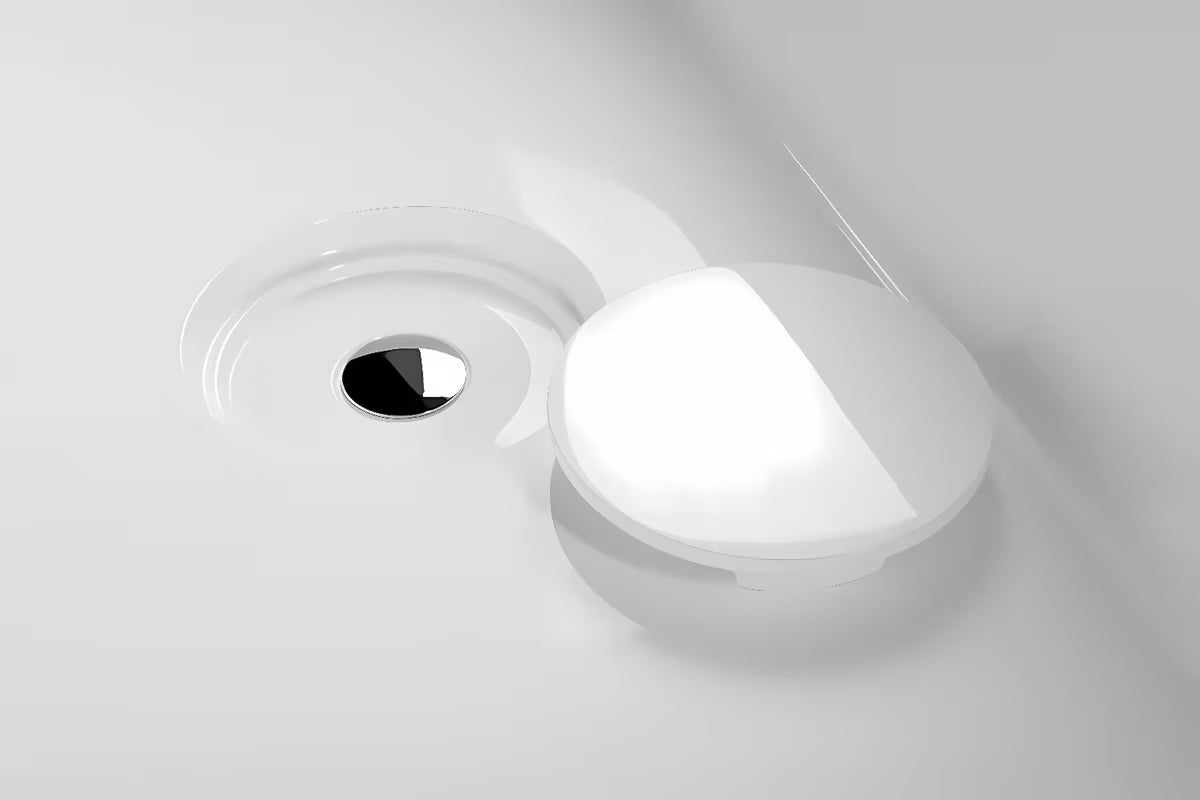 Samostoječa kad Polysan Pagoda od lijevanog mramora namijenjena za ugradnju do stene.