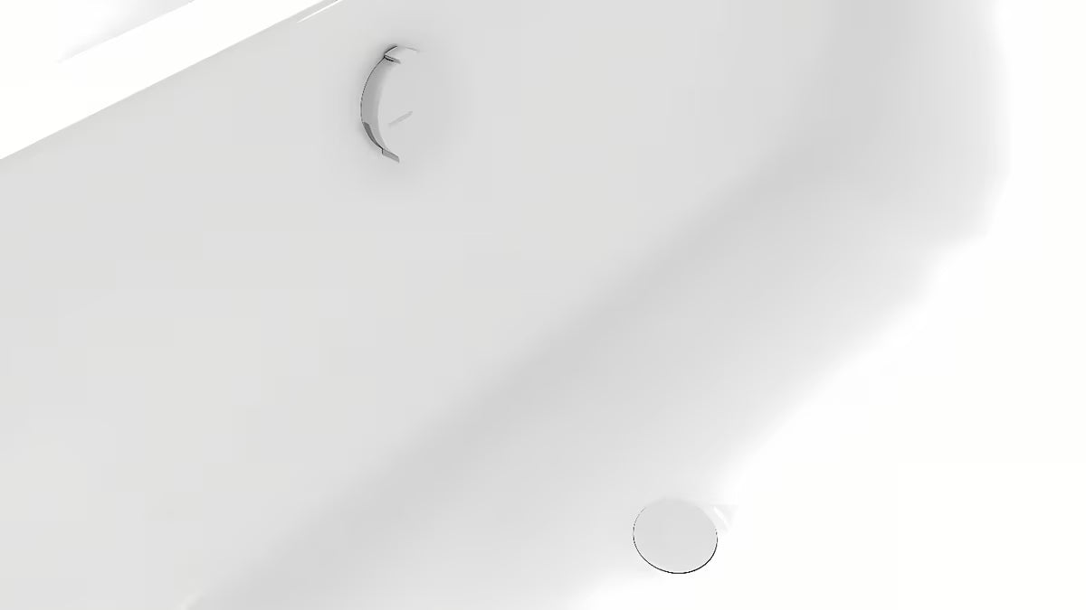 Bijeli sifon za kad avtomatik Polysan s preljevom, ekstra plitkim preljevom i podesivim aeratorom