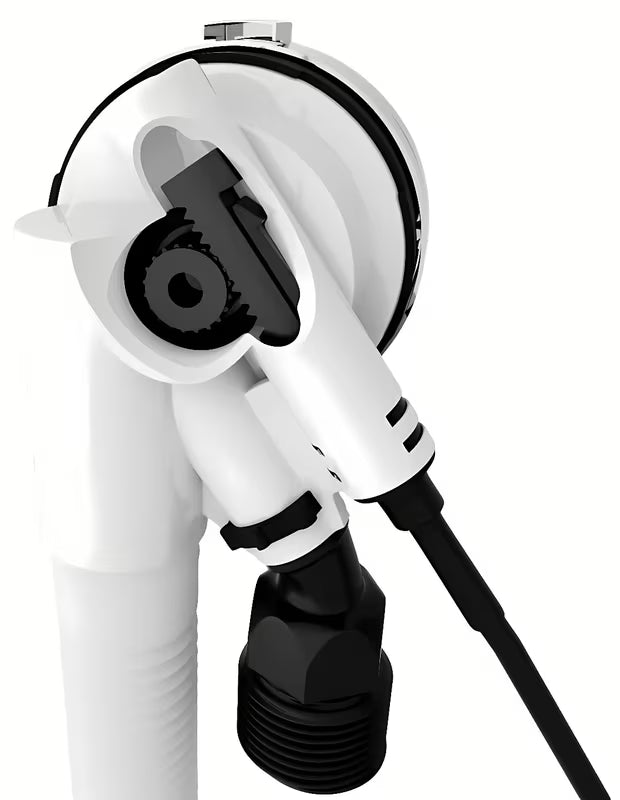 Bijeli sifon za kad avtomatik Polysan s preljevom, ekstra plitkim preljevom i podesivim aeratorom