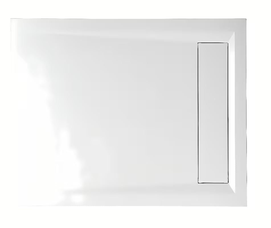 Bela pravokotna tuš kad Polysan Varesa 100x80 cm iz litega marmorja