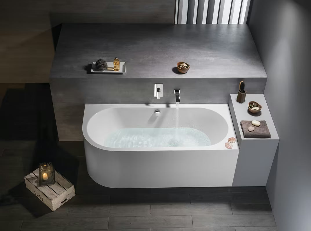 Desna asimetrična kad Polysan Viva R Monolith 170x75 cm od lijevanog akrila s monolitnom oblogom