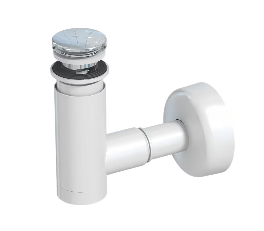 Sifon Prevex Chrome EasyClean z odtokom click-clack pro umivalnik, enostavno čiščenje od zgoraj.