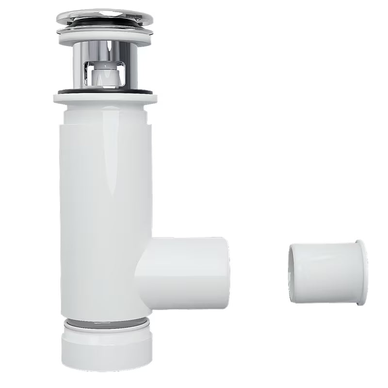 Sifon Prevex Chrome EasyClean z odtokom click-clack pro umivalnik, enostavno čiščenje od zgoraj.