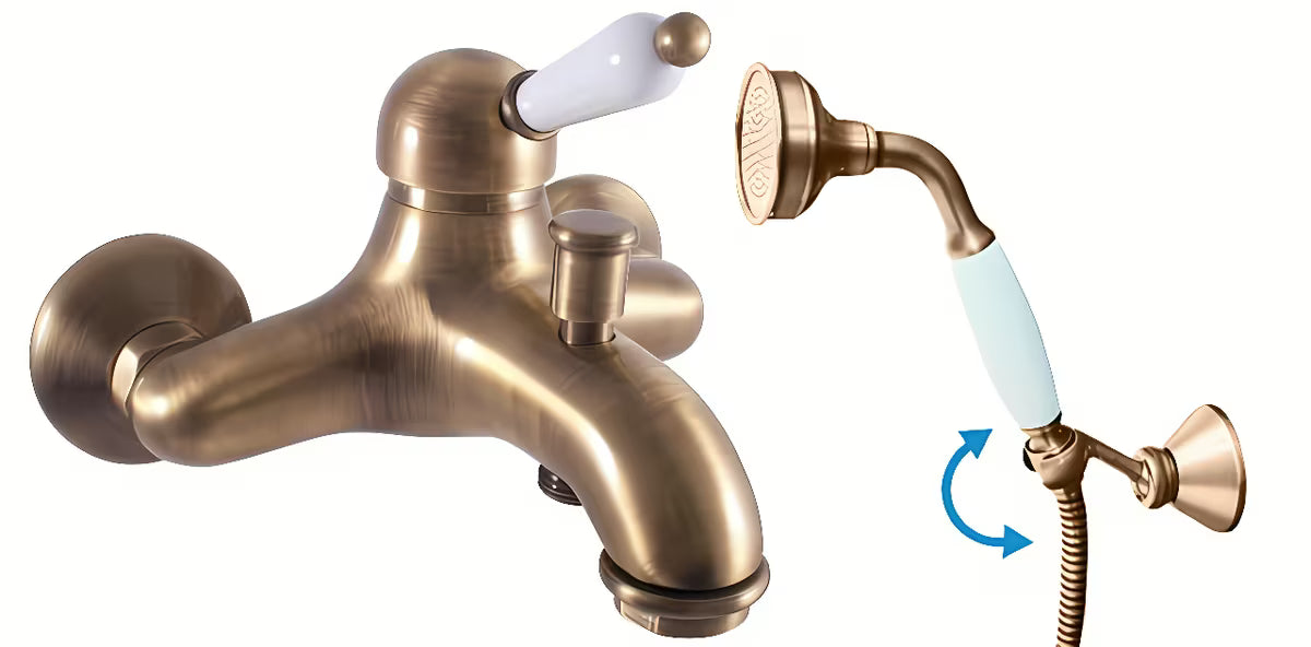 Rav Slezak Labe stenska armatura za kad s tušem u izvedbi stara mjed