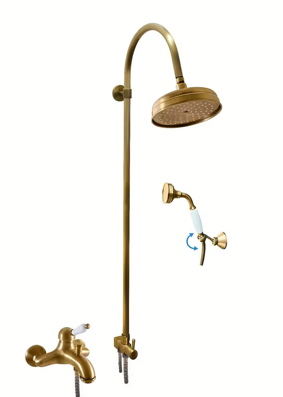 Rav Slezak Labe enoročna stenska armatura za kad s tuš setom u staroj mjed.