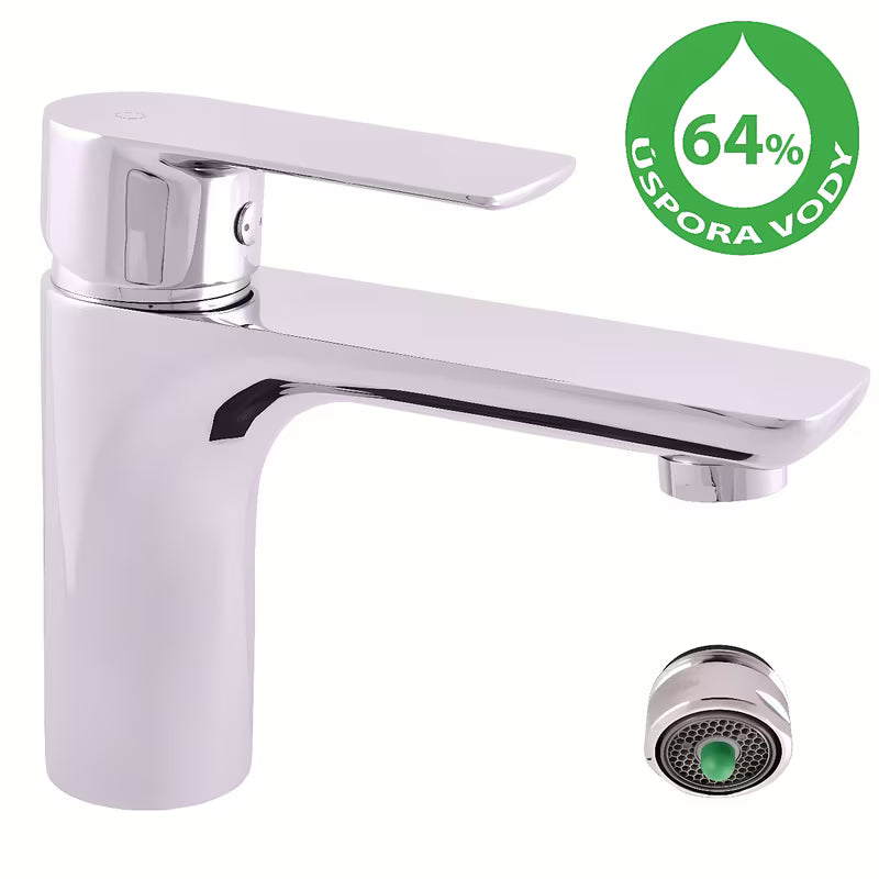 Kromirana enoročna stoječa armatura za umivalnik Rav Slezak Vltava brez odtoka