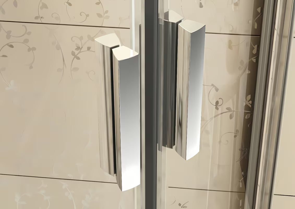 Polkrožna tuš kabina Ravak Blix 90x90 cm v mat krom izvedbi s prozornim steklom