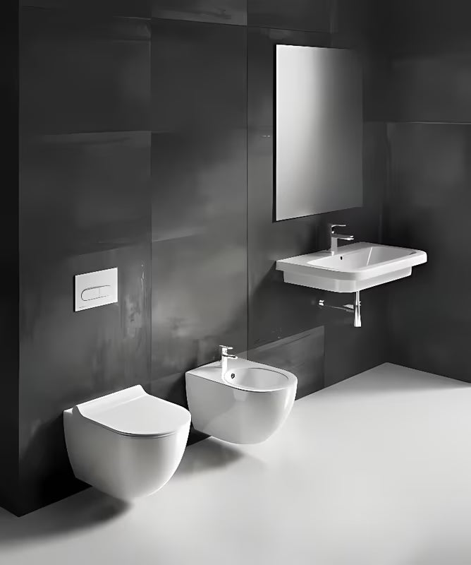 Beli viseča WC školjka Ravak Chrome RimOff brez splakovalnega roba s skritim pritrjevanjem EasyFix