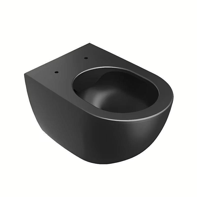 Viseča WC školjka Ravak Chrome v črni mat barvi z brezrobnim splakovanjem RimOff in skritim pritrjevanjem EasyFix.