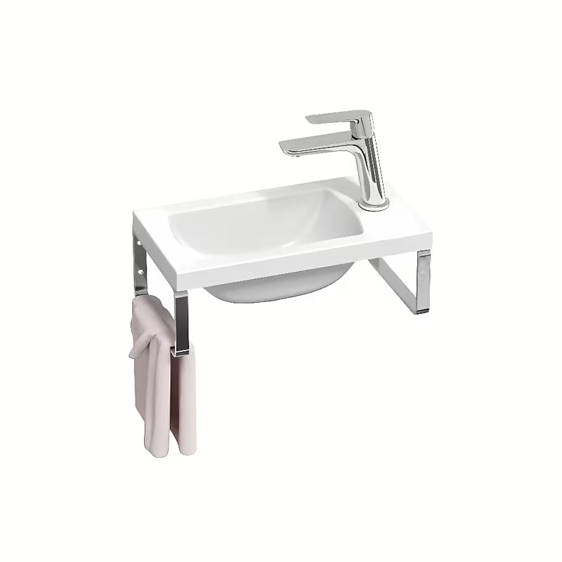 Bijeli umivalnik Ravak Classic II 40 x 22 cm brez preliva, reverzibilna izvedba lijevo ili desno