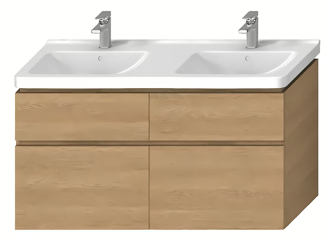 Viseča omarica pod umivalnikom Ravak Cubito 128x46,7x68,3 cm v dekorju hrasta s štirimi predali