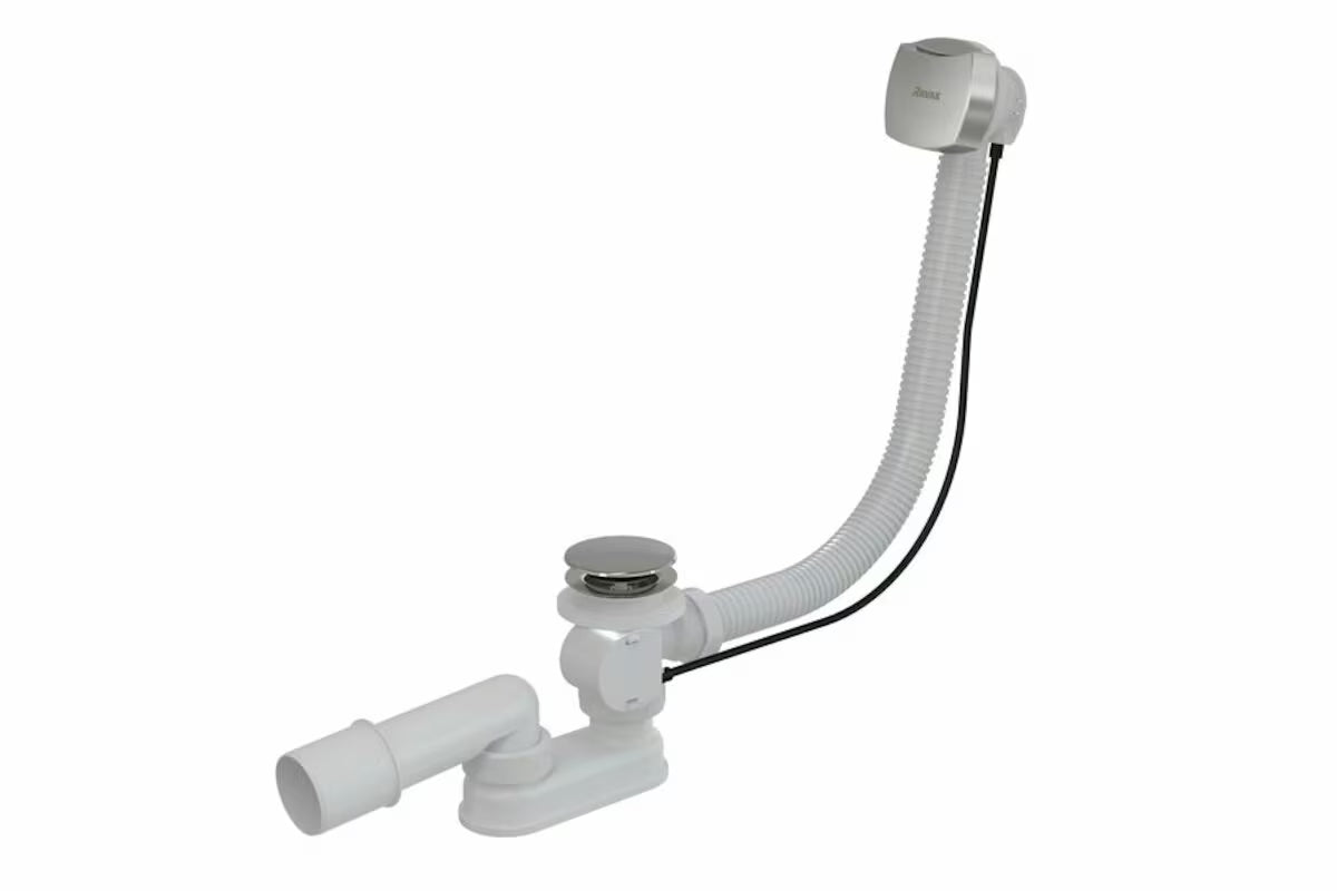 Odtokovni komplet za kad Ravak s prelivom 800 mm v sijaj krom izvedbi z Bowden upravljanjem