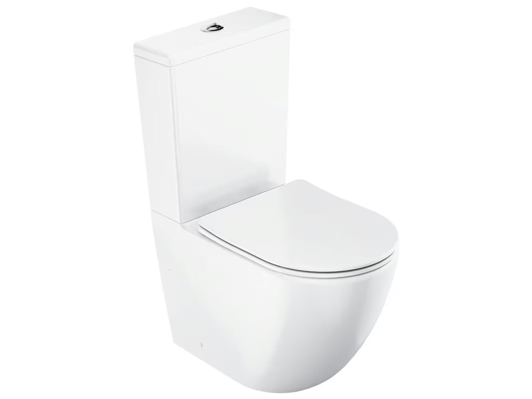 Bela samostoječi WC monoblok Ravak Optima RimOff s wc desko mehko Zapiranje Soft Close