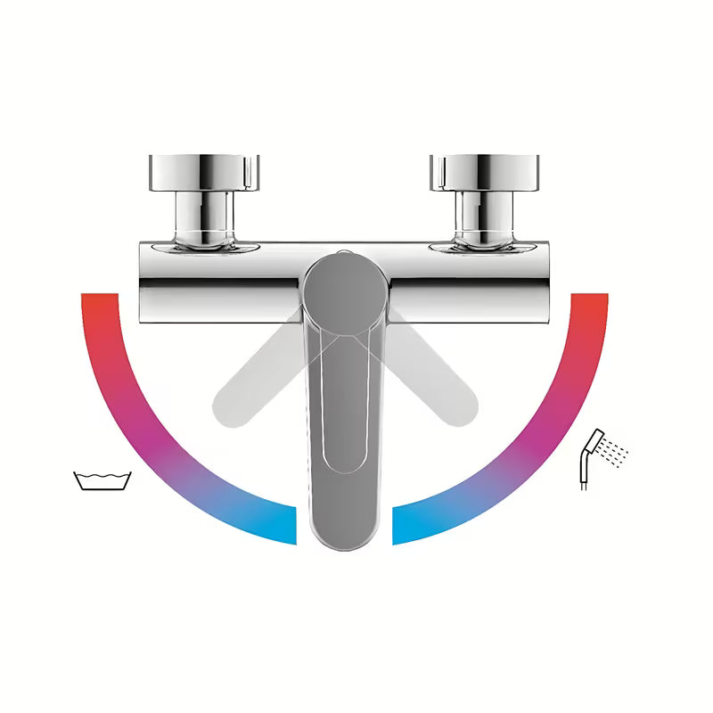 Kromirani stenska armatura za kad Ravak Puri sa skrivenim rotacijskim preklopnikom kada/tuš