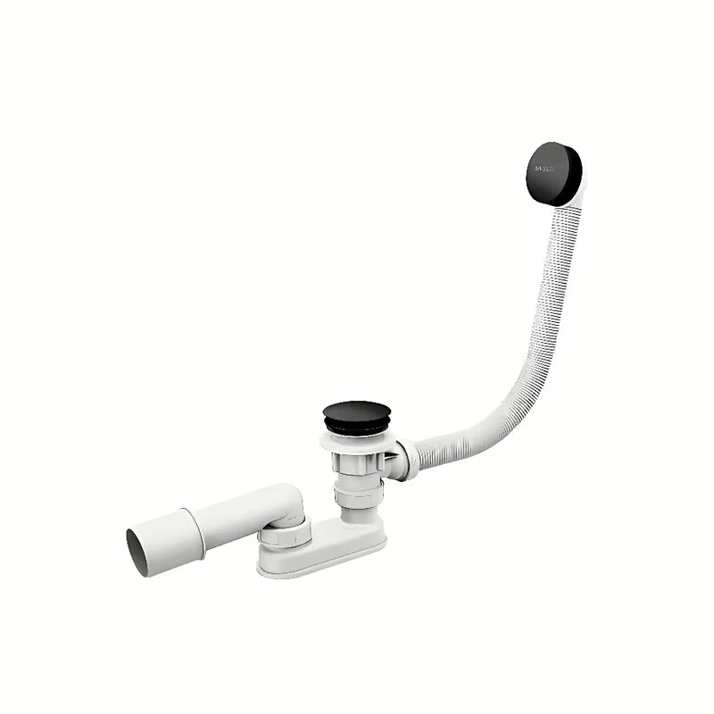 Odvodna garnitura za kadu s preljevom 570 mm u mat crnoj boji s Click-Clack upravljanjem