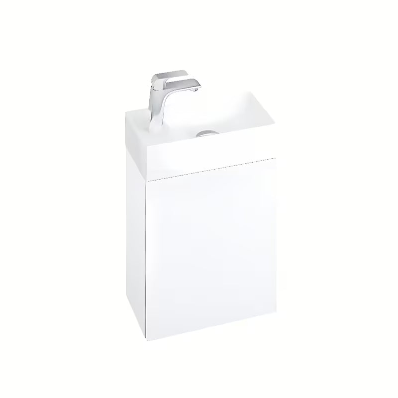 Bijeli sjajni viseča ormarić ispod umivalnik Ravak Veda 40 s Push otvaranjem