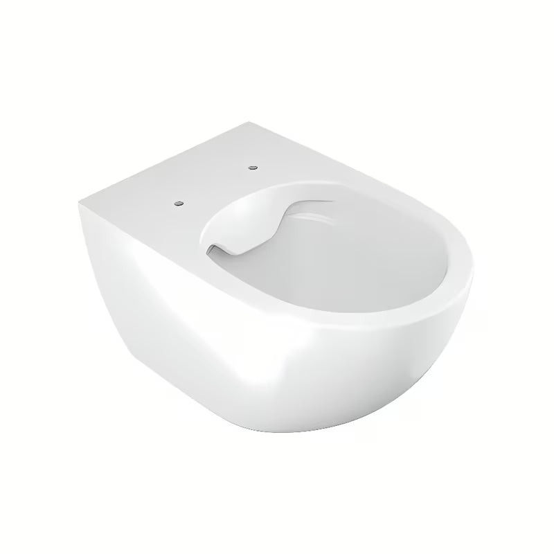 Bela viseča WC školjka Ravak Vita RimOff brez klasičnega splakovalnega roba s skritim pritrjevanjem EasyFix.