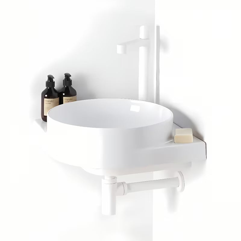 Bijela metalna konzola Ravak Yard pro za zidnu montažu umivalniki Yard 45 C