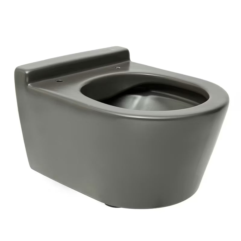 Viseča WC Školjka Roca Inspira v mat barvi oniks z brezrobno izvedbo Rimless in skritim pritrjevanjem.