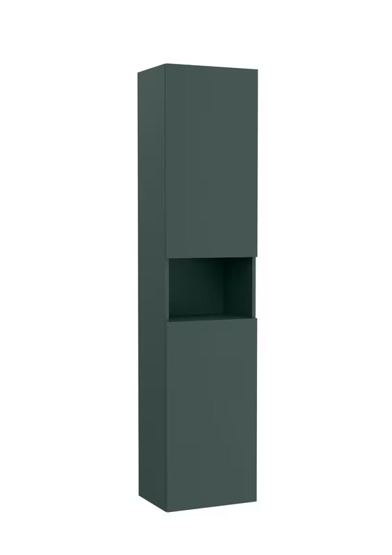 Roca Ona viseča visoka kopalniška omarica 40x175x30 cm v mat zeleni izvedbi