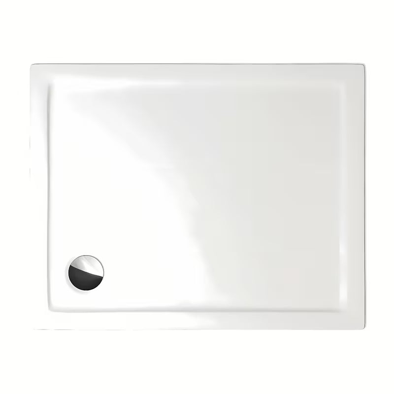 Pravokotna tuš kad Roth Flat Kvadro 80x90 cm od bijelog akrila s niskim ulazom