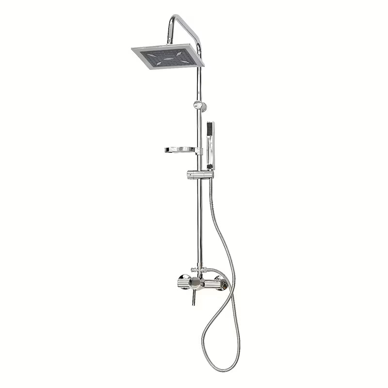 Tušni sistem Roth Florida Combi s jednoručnom slavinom u izvedbi chrome s ručnim i nadglavnim tušem.