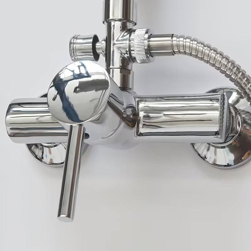 Tušni sistem Roth Florida Combi s jednoručnom slavinom u izvedbi chrome s ručnim i nadglavnim tušem.