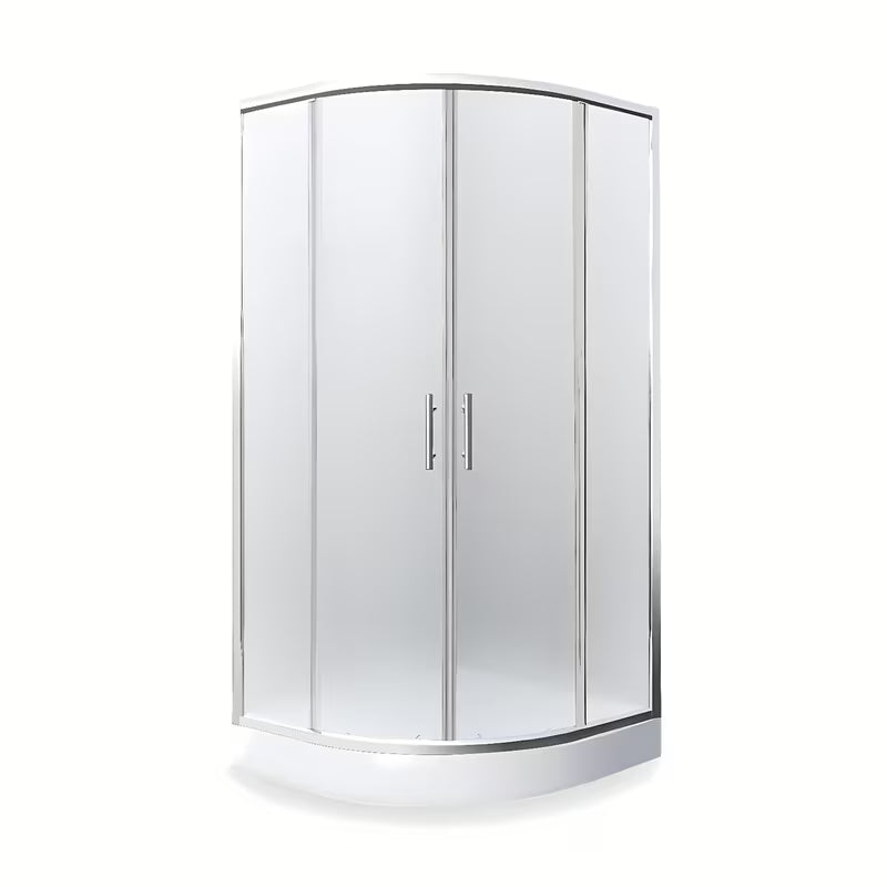 Polkrožna tuš kabina Roth Project 80x80 cm u sjajnom kromu s neprozirnim staklom Matt glass.