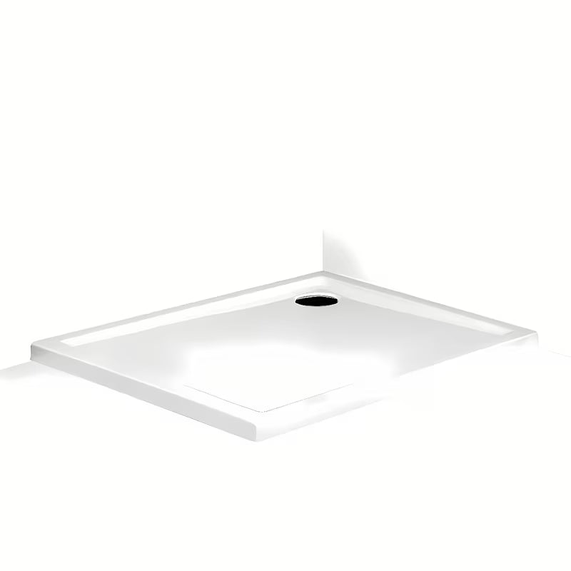 Pravokotna nizka tuš kad Roth Flat Kvadro 150x80 cm iz belega akrila